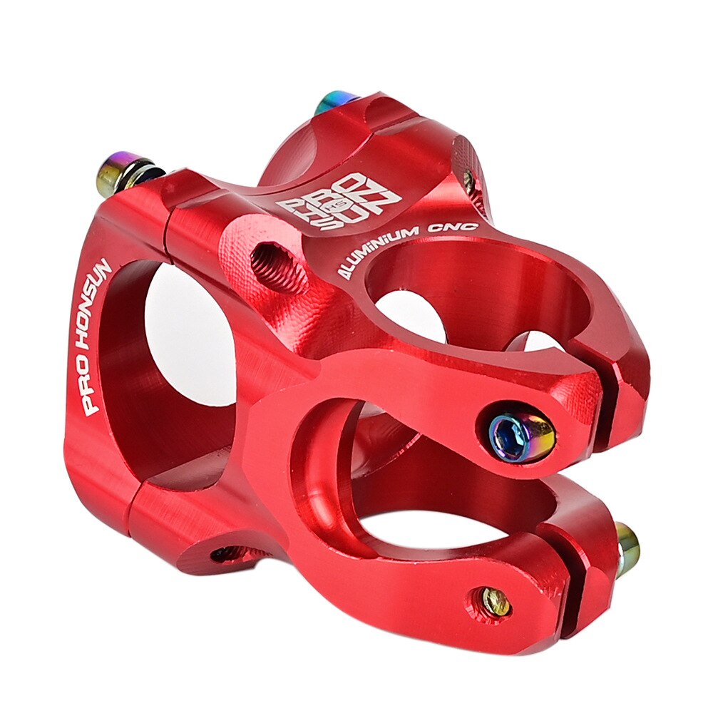 Cykel super let kort frempind 35mm mountainbike scooter stigerør aluminiumslegering cnc vakuum plating folde cykel frempind: Rød