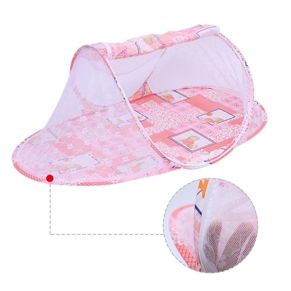 Pink Collapsible Infant Mosquito Net Cartoon Pattern Ship-shaped Baby Mosquito Net With Zipper Baby Children Bedclothes