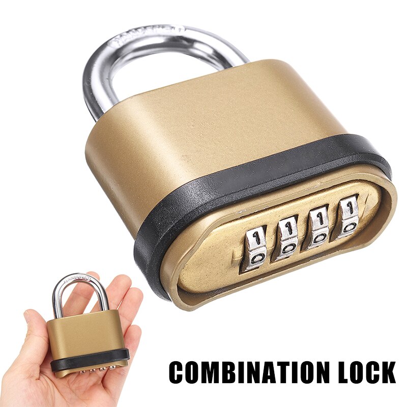 Four-digit Number Combination Zinc Alloy Lock Padlock For Bicycles Gate Warehouse Outdoor Security Weatherproof Lock