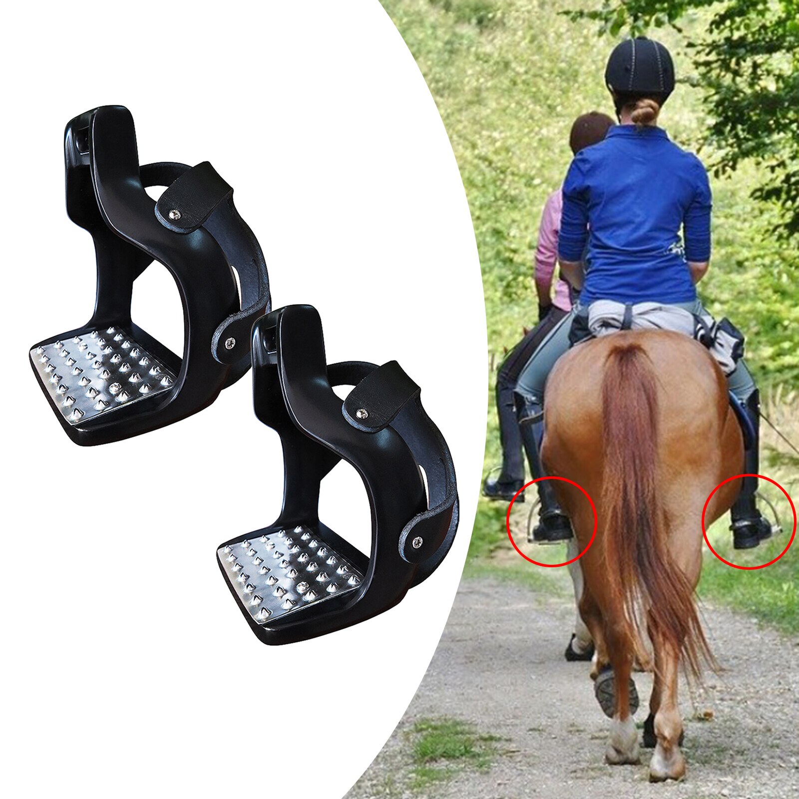 Étriers cheval antidérapants, 1 paire, équipement d&#39;équitation, en acier inoxydable, aluminium moulé sous pression, épaississement, selle cheval