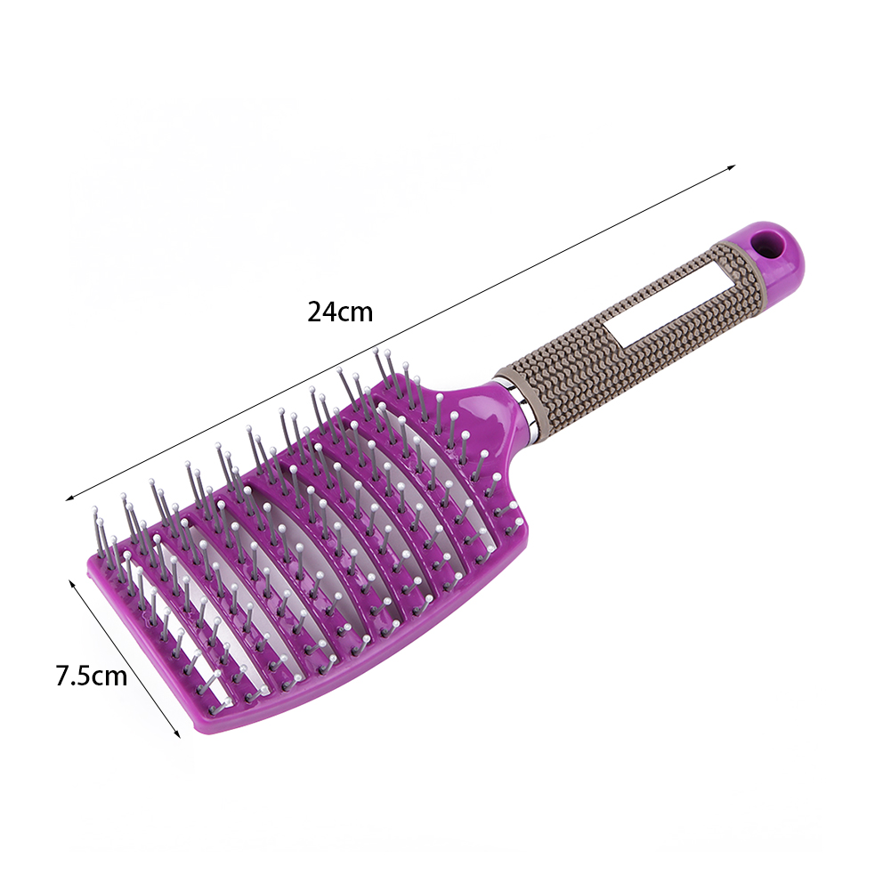 Cepillo con Cerdas de Nailon para el Cabello de Mujer, Peine para Masaje de Pelo Rizado o Mojado, Accesorio de Estilismo y Peluquería ideal para Salón de Belleza: Purple A