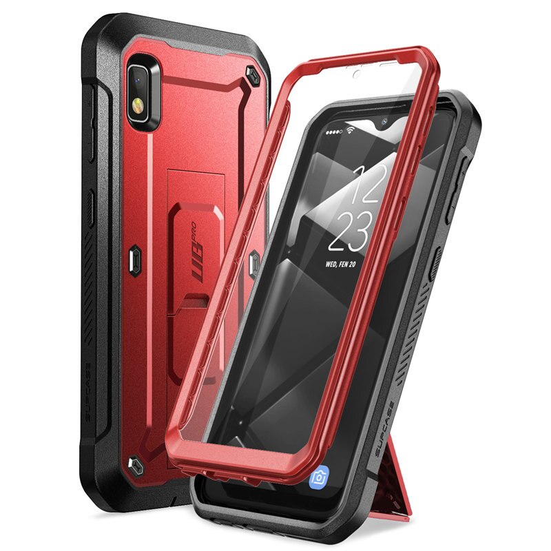 Supcase Voor Samsung Galaxy A10e Case ) ub Pro Full-Body Robuuste Holster Case Met Ingebouwde Screen Protector &amp; Kickstand: MetallicRed