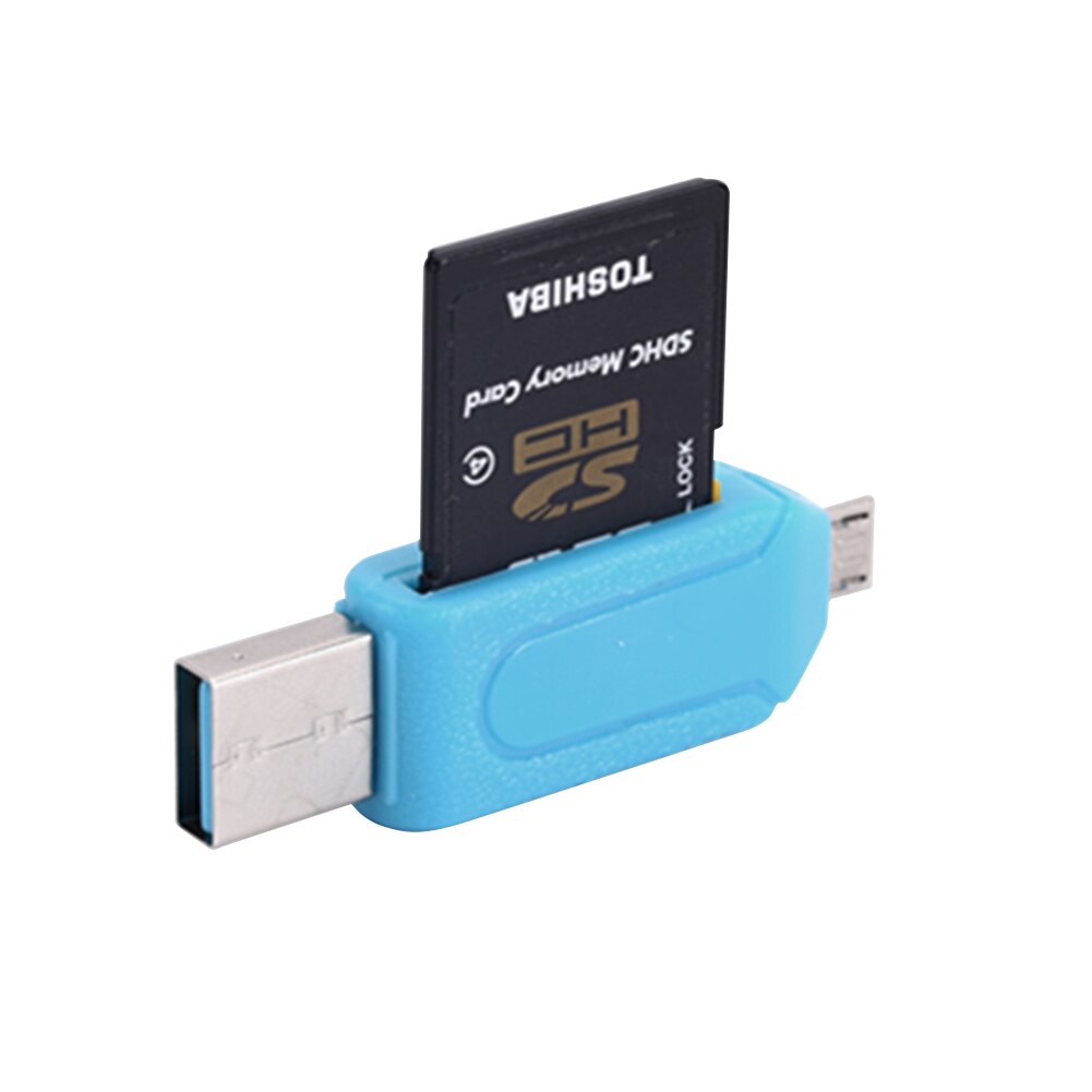 Portable USB 2.0 + Micro USB OTG SD TF Memory Card Reader Adapter For Cell Phone Computer Tablet PC 5 Colors