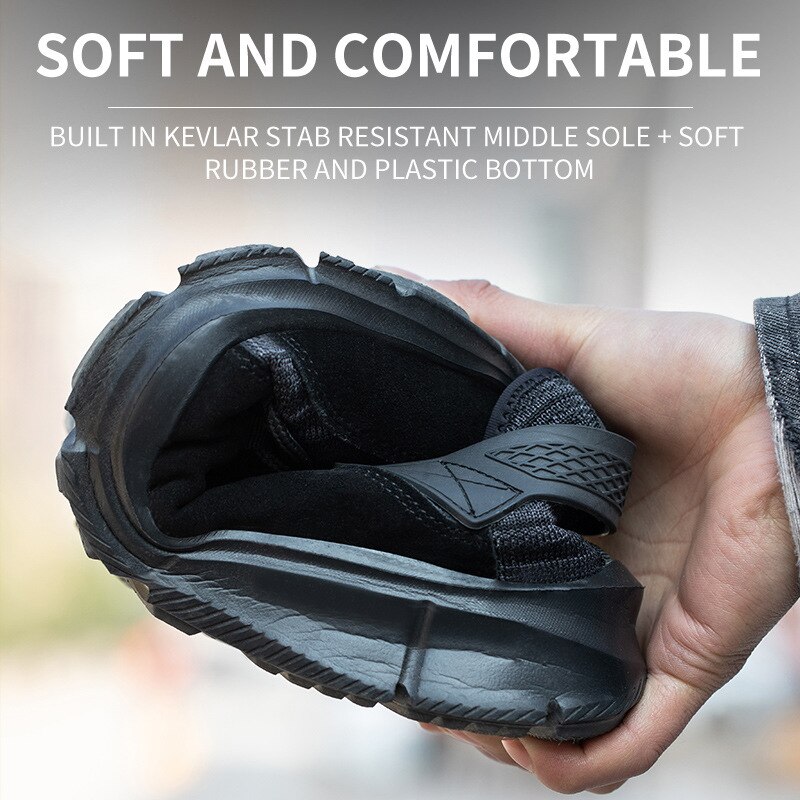 Chaussures d&#39;assurance contre les coups et les piercings pour homme, souliers de protection pour le travail, respirants, bout en acier, tendance,