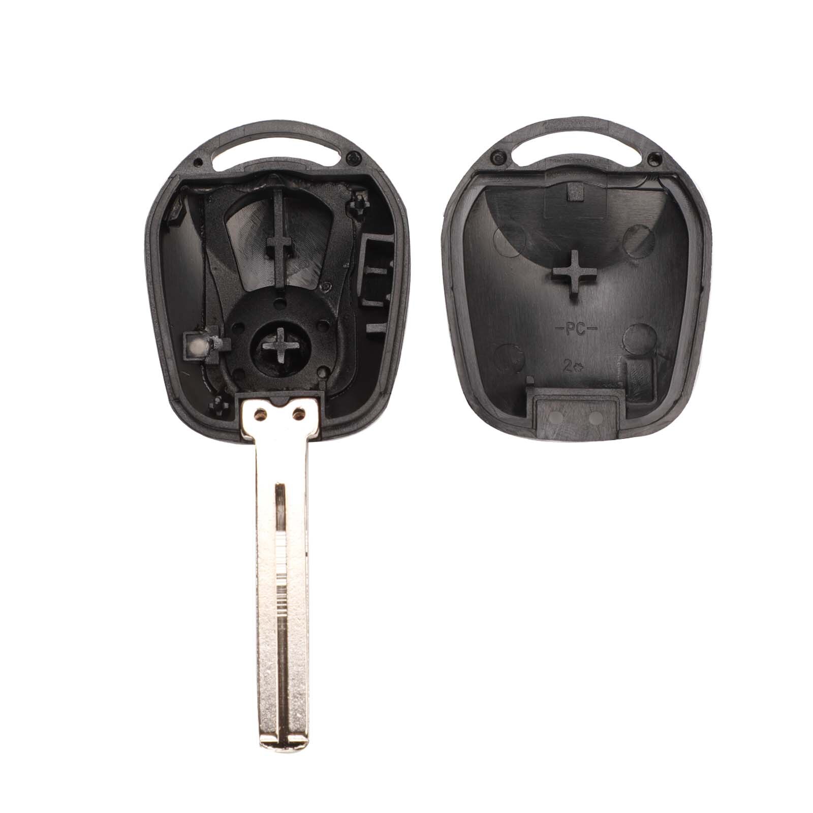 Bilchave 2 Buttons Remote Car Key Shell Fob For SSANGYONG Actyon Kyron Rexton RX7 Key Case With Uncut Blade Replacement