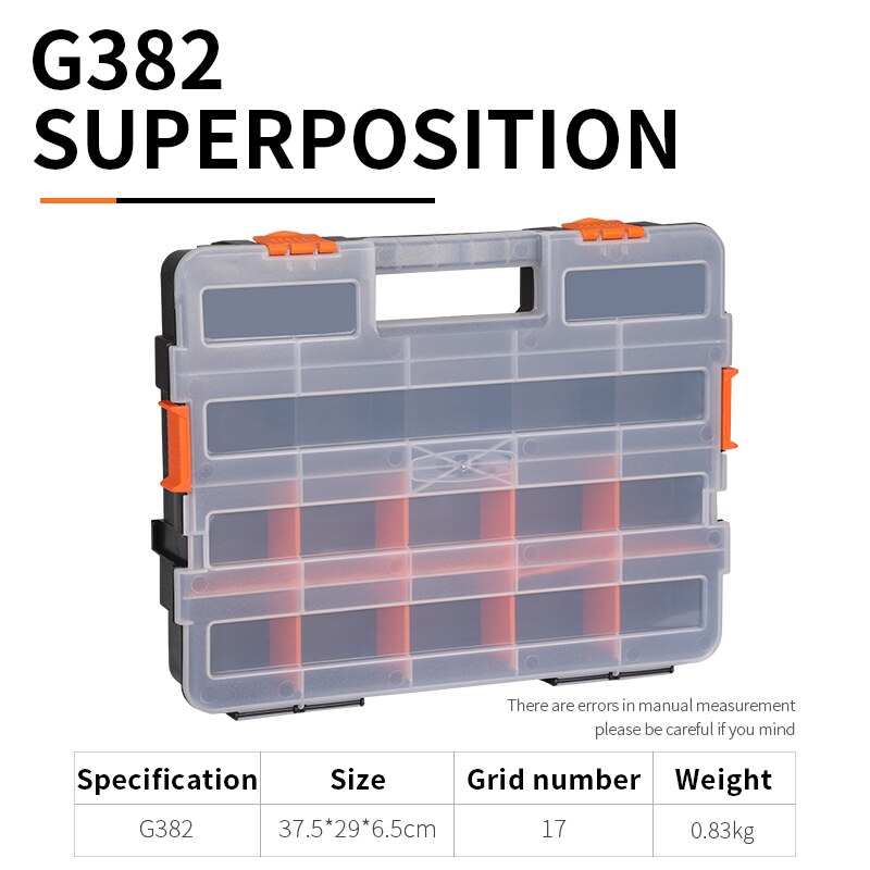 GREENER Plastic Portable Parts Box Screw Storage Box Metal Parts Hardware Tool Screwdriver Auto Repair Divided Material Tool Box: Medium G382