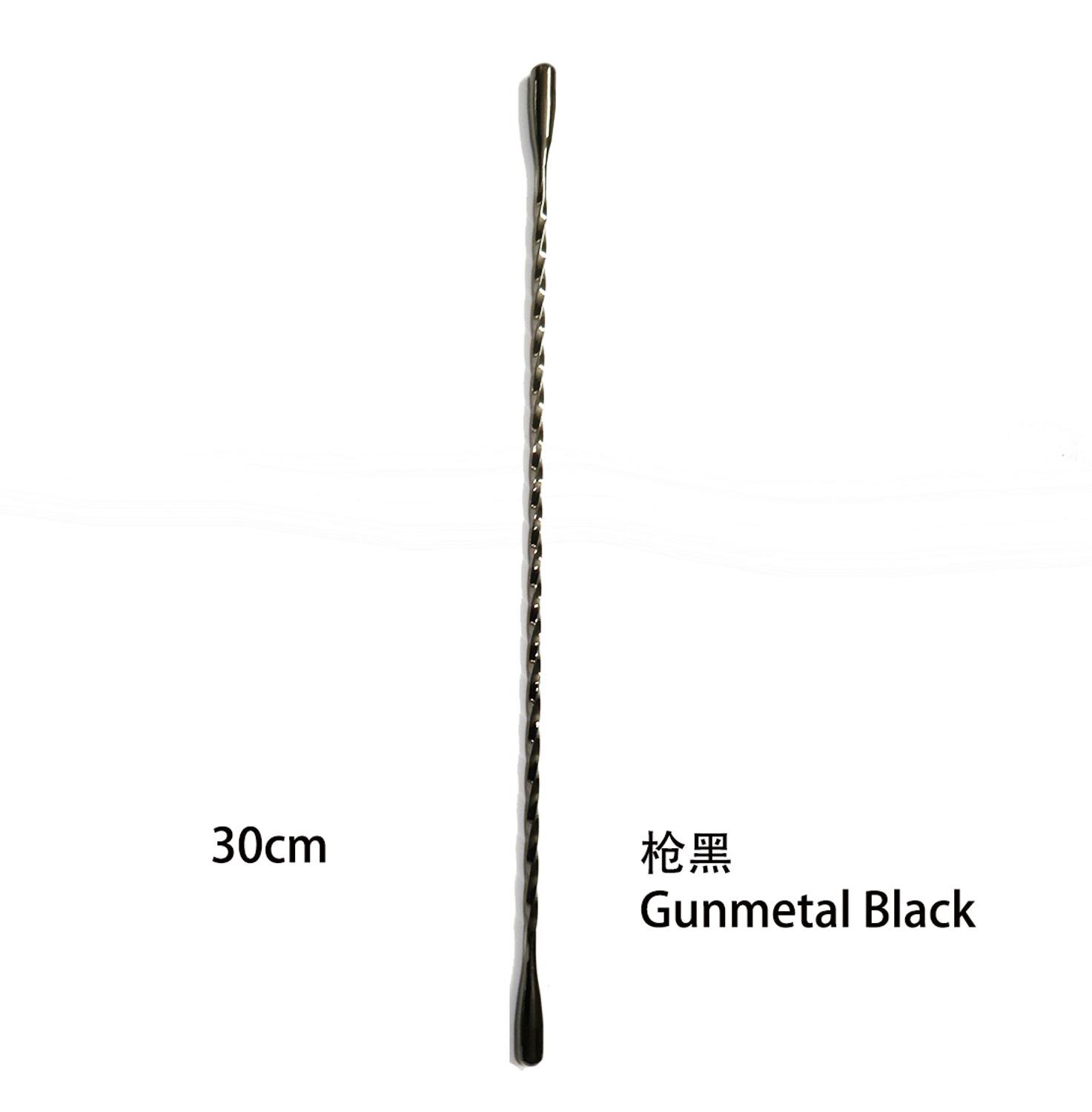 30cm Double Teardrop Stirrer Swizzle Stick 304 Stainless Steel Twisted Mixing Stirrer Bar Tool: 30cm Gunmetal Black