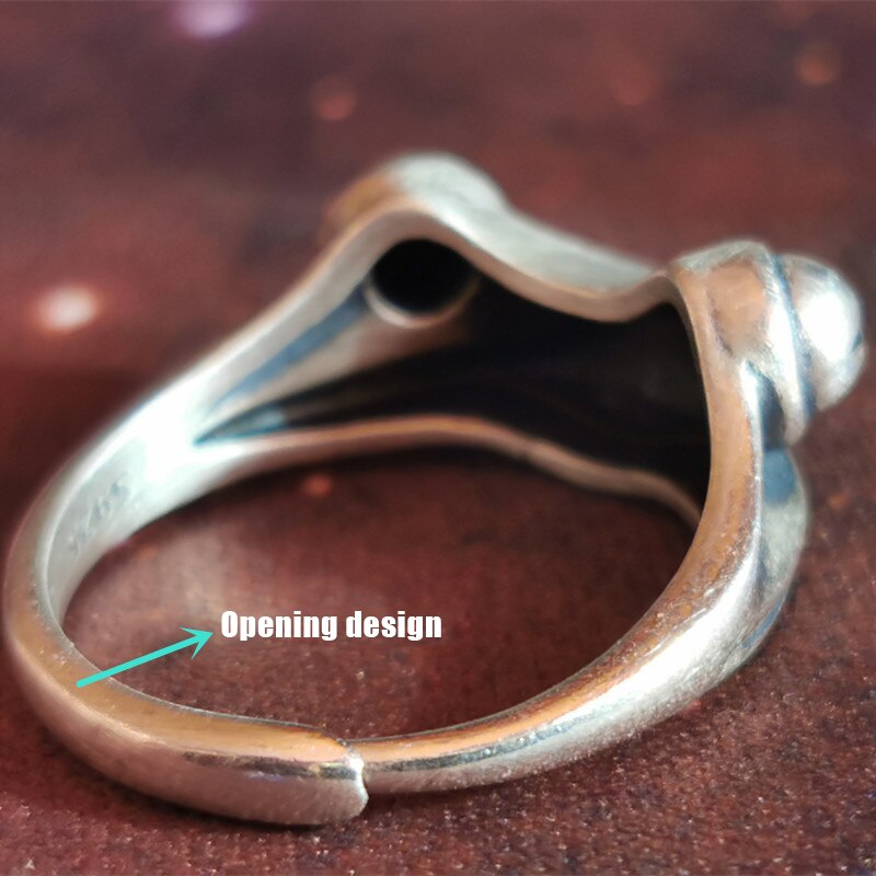 Kikker Ring Vrouwen 925 Zilveren Retro Persoonlijkheid Verstelbare Ring Sieraden Mannen Tt-Best