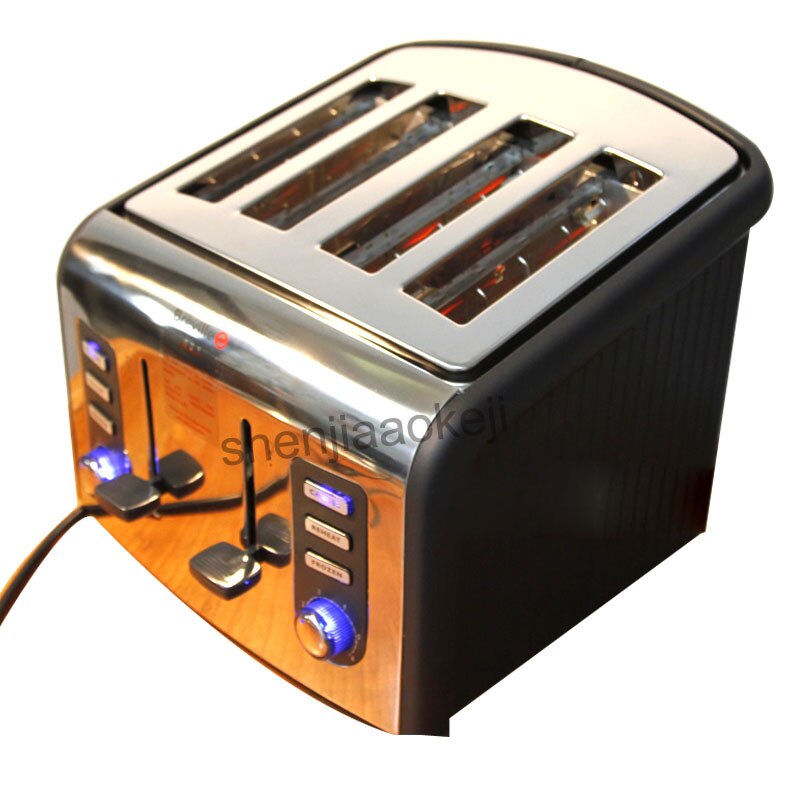 4slices Stainless steel Toaster automatic toaster electric oven toaster breakfast machine Baking Heating bread machine