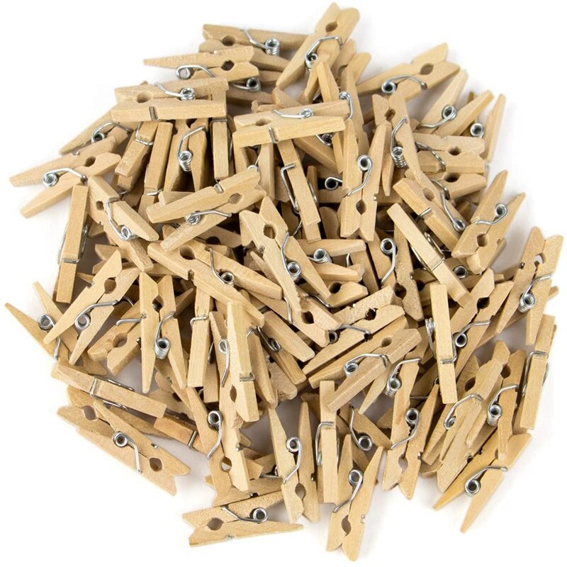 10 Stuks 7.3*1Cm Mini Wasknijpers Natuurlijke Houten Wasknijpers Multifunctionele Wasknijpers Fotopapier Peg Pin Craft clips