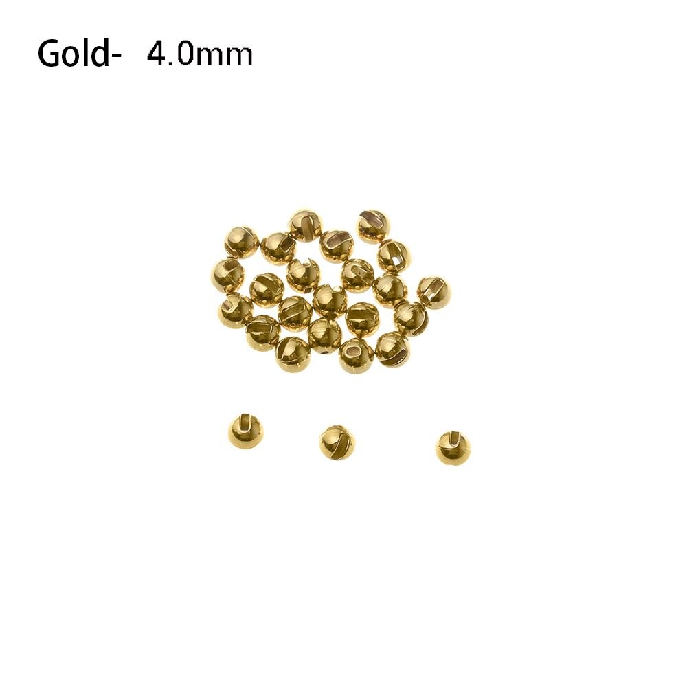 25 PCS/Lot 2.5/3.0/3.5/4.0mm Slotted Tungsten Alloy Beads Fly Tying Beads Nice Fly Tying Material Fishing Accessories: Gold-4.0mm