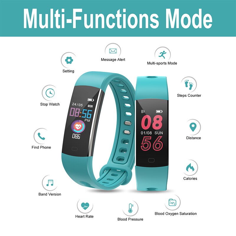 BingoFit Kids Smart Wristbands with WeChat Authentication Fitbits with Blood Pressure Watches Sports Fitness Tracker Smart Bands