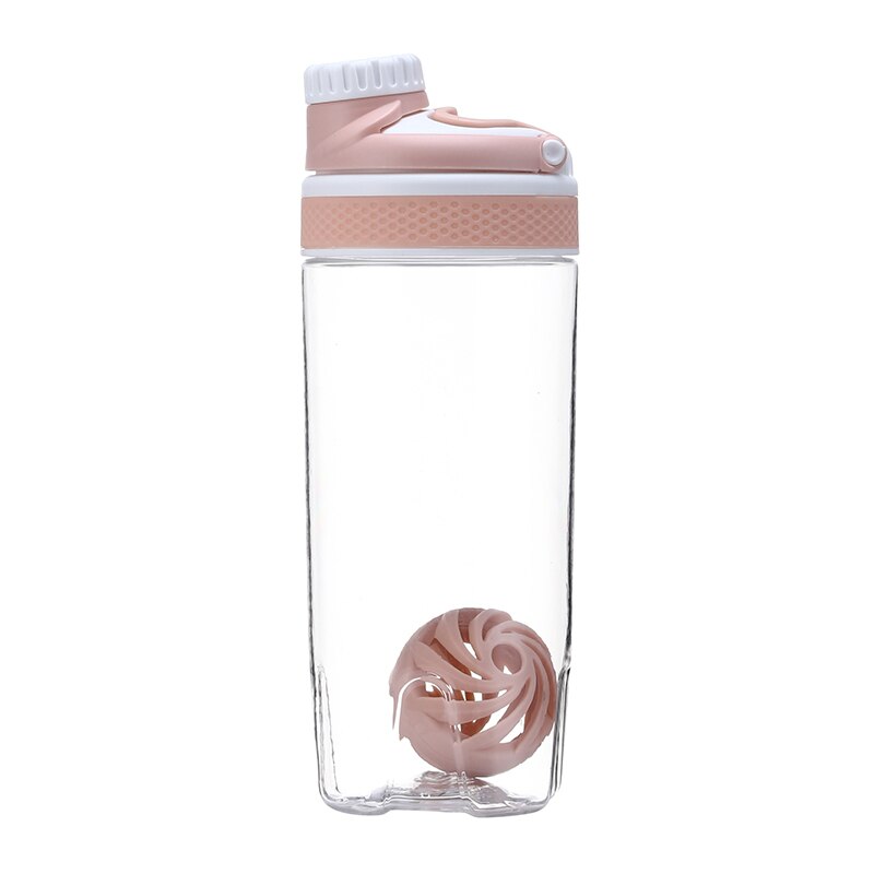 750ML Protein Powder Shake Bottle Mixing Bottle Sports Fitness Protein Shaker Sports Drinking Bottles With Handle: 550ML / Pink