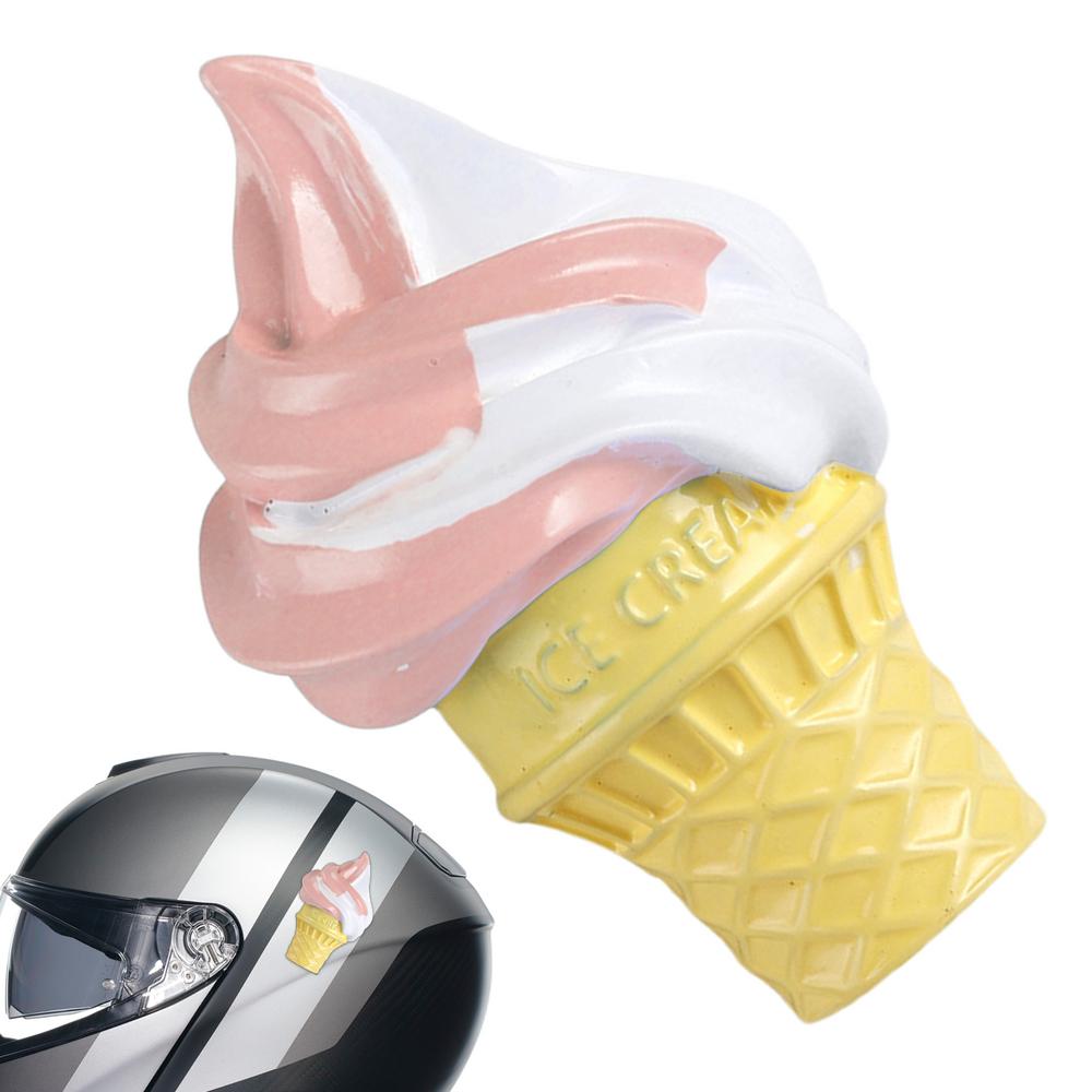 Motorcycle Hat Accessories Falling Ice Cream Spoof Motorcycle Ornament Funny Ornament For Cycling Car Dashboard Decorations: Yellow