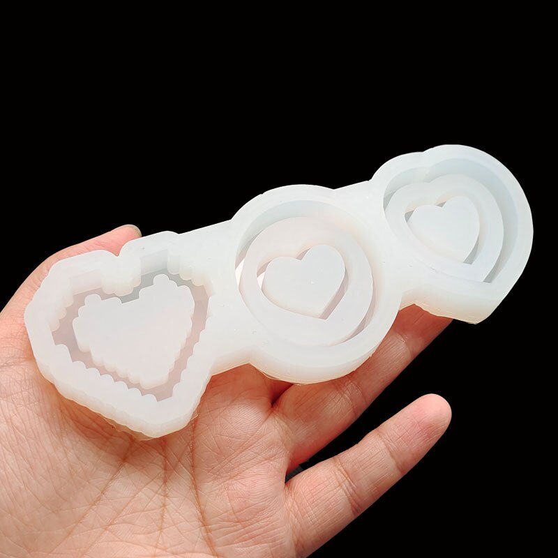 Lille bar shaker fyld diy resin heart shakers charms epoxy resin smykker tilbehør vedhængsforme håndlavede: 4