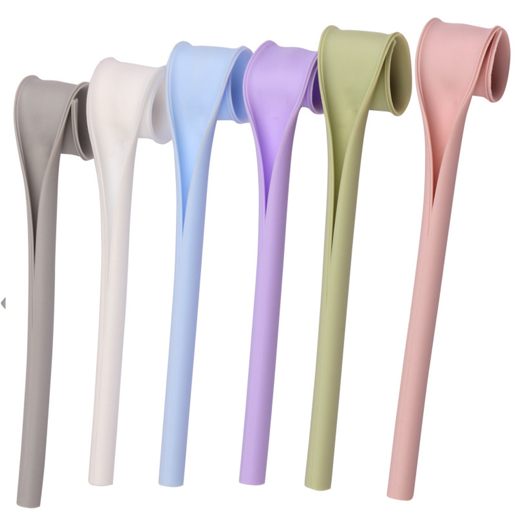 6pcs/set Reusable Washable Opening with One Click Home Straw Silicone Tableware Straw for Travel: Default Title