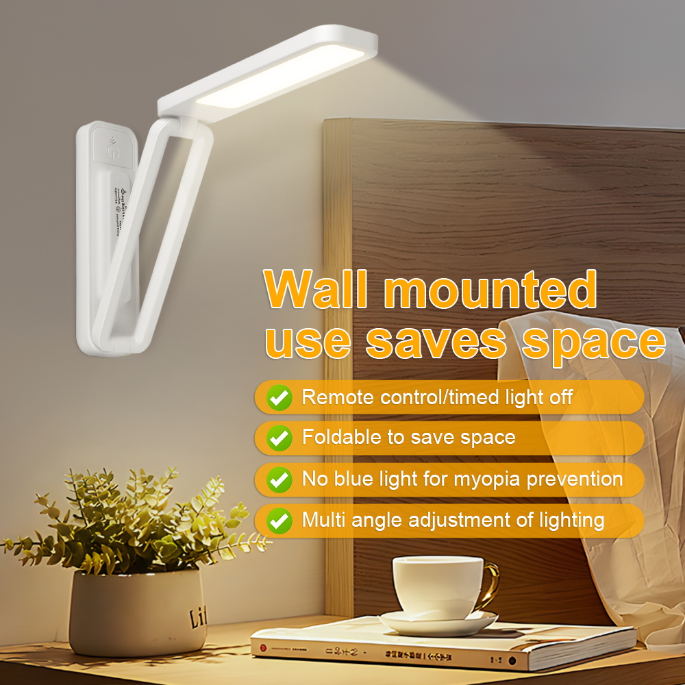 Oplaadbare tafellamp Dimbaar nachtlampje Opvouwbare LED Touch Home Slaapzaal Slaapkamer Bureauverlichting Afstandsbediening muur Led-lamp