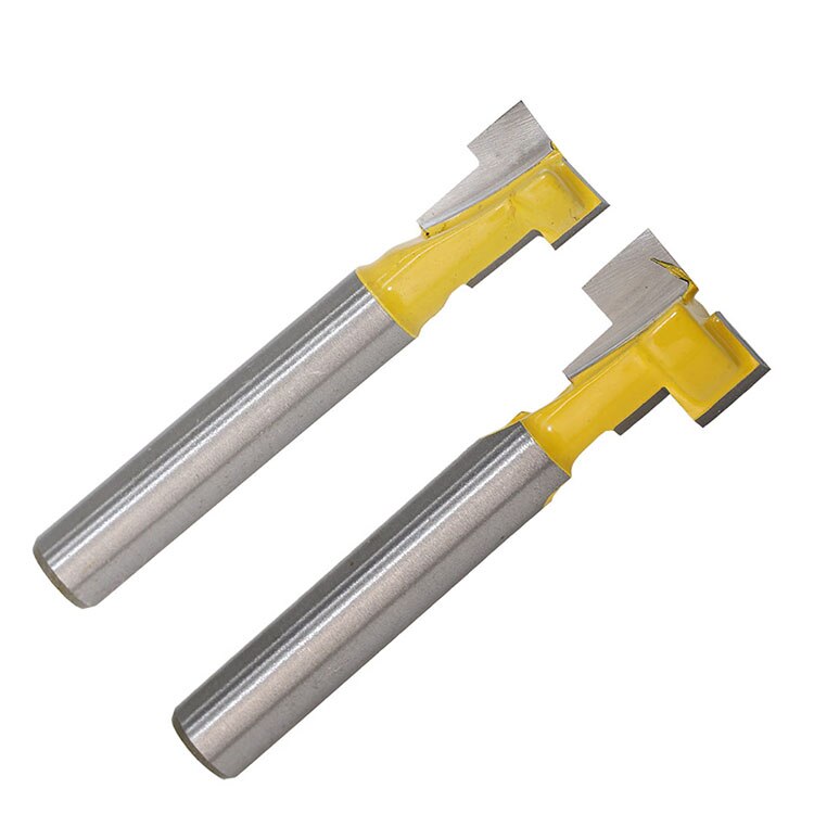 2 stks/set 1/4 Inch Schacht T-Slot Keyhole Cutter Hout Router Bit Carbide Cutter Voor Hout Hex Bolt T -Track Steken Frezen