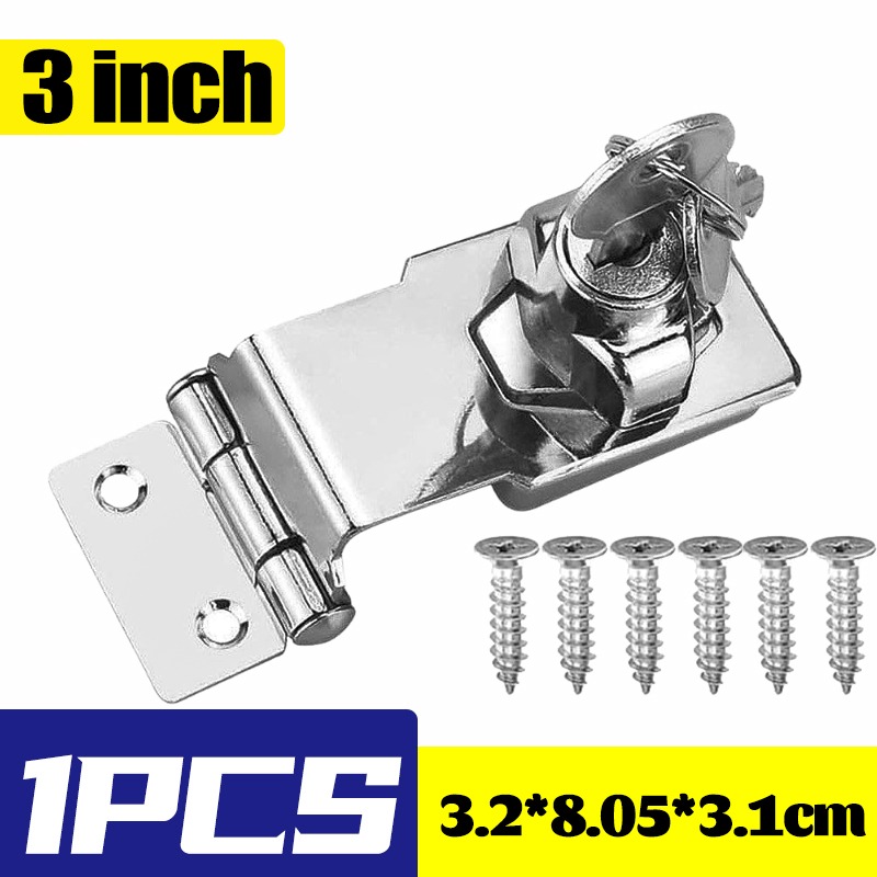 Locking Hasp Staple Keyed Hasp Locks Office Security Buckle Shed Cabinet Door Security Locker Drawer Latches Cupboard Padlock: Gold