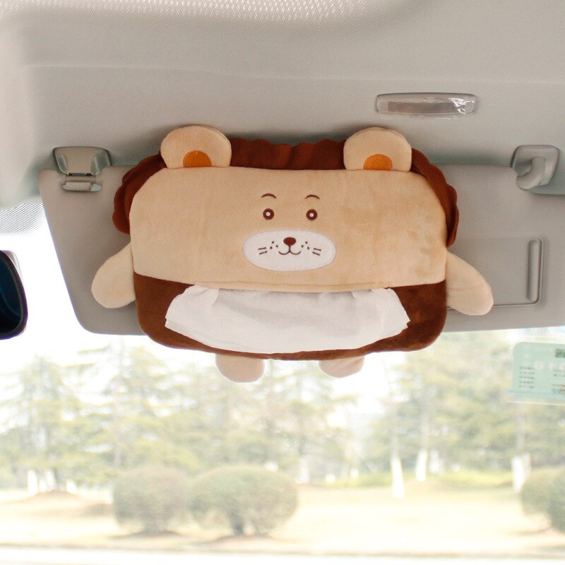 Car cartoon tissue box cartoon storage box tissue pumping storage box cute car tissue bag: Little Lion