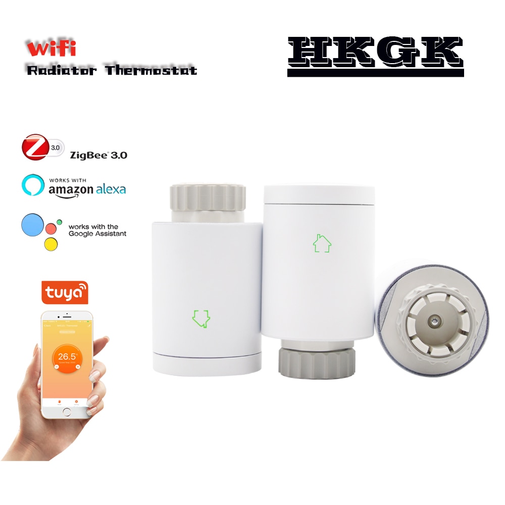 Zigbee smart Thermostatic valve with programmable ，Voice control temperature controller via Alexa