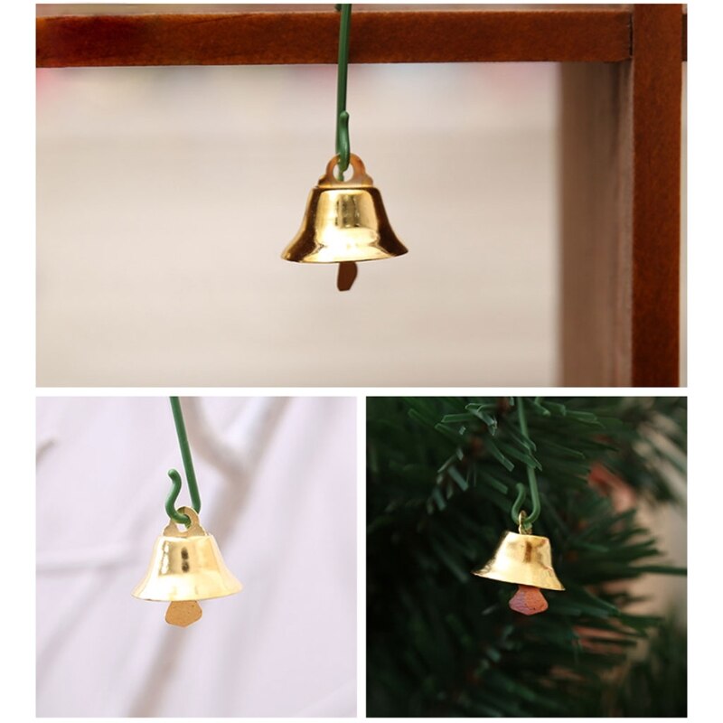 10Pcs 2cm Goud Jingle Bell Kerstboom Opknoping Ornamenten Decoraties