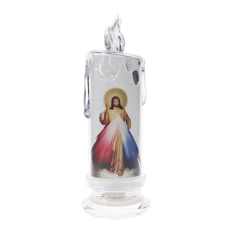 Lampe à bougie électronique sans flamme, bougie de prière consacrée, lumière de jésus vierge, décoration religieuse: 3