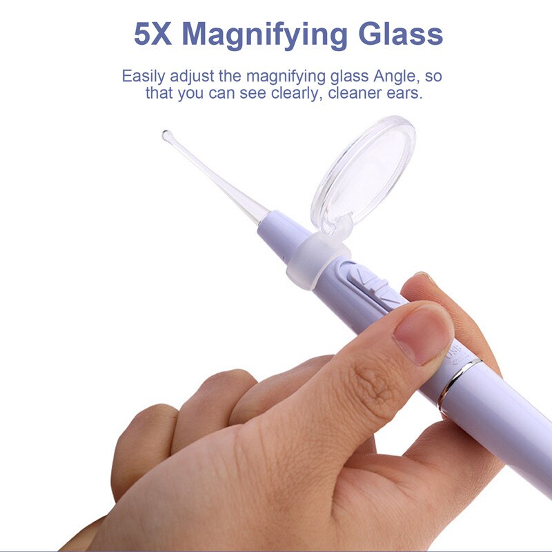 Pince à épiler les oreilles outil d'élimination de la cire d'oreille avec lumière LED loupe nettoyeur des oreilles pince à épiler pour enlever la cire d'oreille soins des oreilles