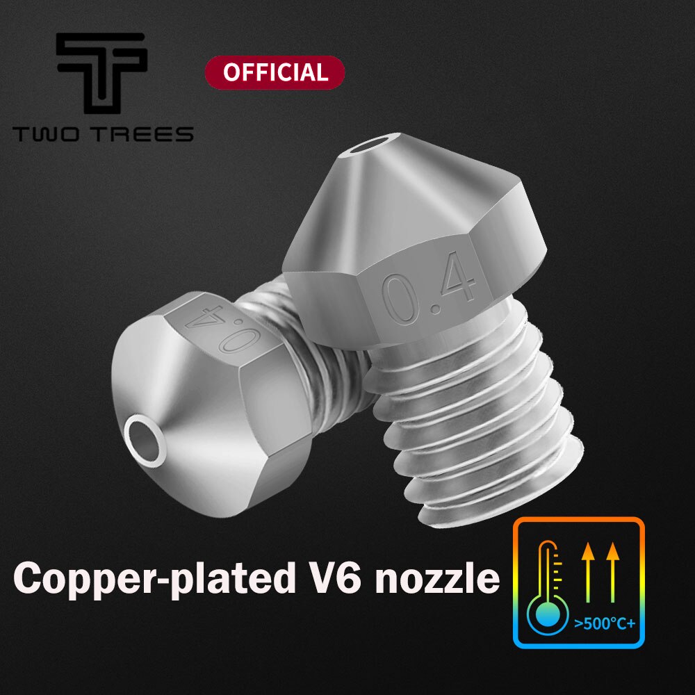 Twotrees t -v6 verkupferte düse, langlebig, antihaftbeschichtet, hohe leistung, für 3d drucker,  m6 gewinde für  e3d v6 dragon hotends