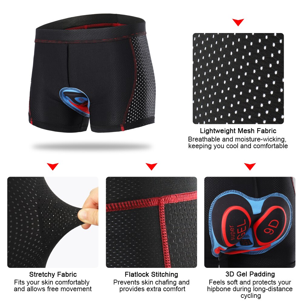 3D Gel Pad Cycling Shorts Men Women Cycling Underwear Pro Shockproof Cushion Bicycle MTB Shorts Riding Clothing Bike Underwear