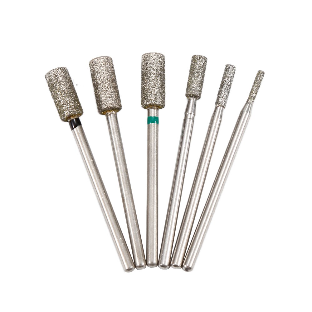 Profesjonalna diamentowa głowica szlifierska końcówka robić paznokci nefrytowa rzeźba zadziory kamień metal 2.34mm cholewka wiertła zestaw robić manicure TSLM2