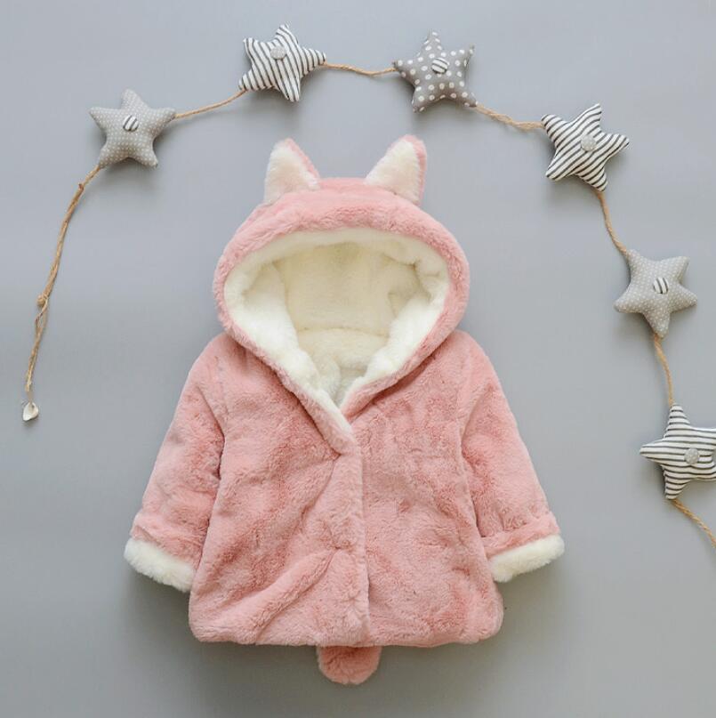 Varm baby piger jakke til børn vinter børn tøj baby drenge fleece overtøj til 0-2t baby pige drenge frakke