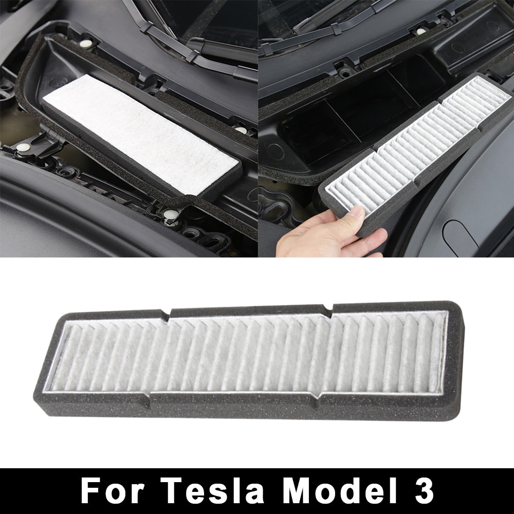 1 Pc Auto Auto Airconditioning Inlaat Filter Wit Vervanging Voor Tesla Model 3 Non-woven Auto Airconditioning inlaat Filter
