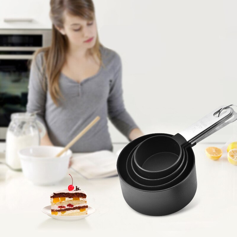 8 Stks/set Maatbeker En Lepels Set Koffie Meel Maatlepel Met Rvs Handgreep Voor Bakken Tools Keukengerei