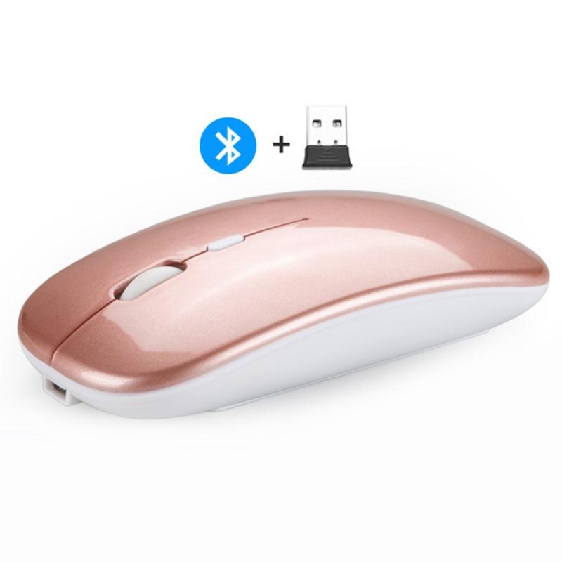 V8 2.4G+Bluetooth 5.0 Wireless Mouse Dual Mode rato Rechargeable mouse sem-fio USB rechargeable for Windows 7/8/10 Vista Mac OS: 02