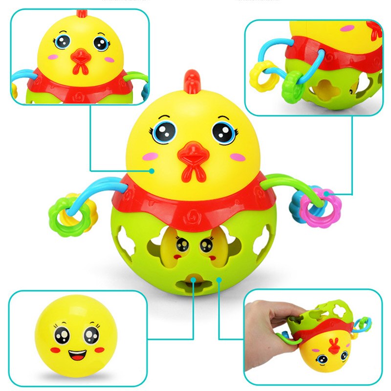 Rainibox 1pcs Plastic Random Color Rattles Handbell Chicken Musical Instrument Shaking Baby Jingle Bell Kid Educational Toy