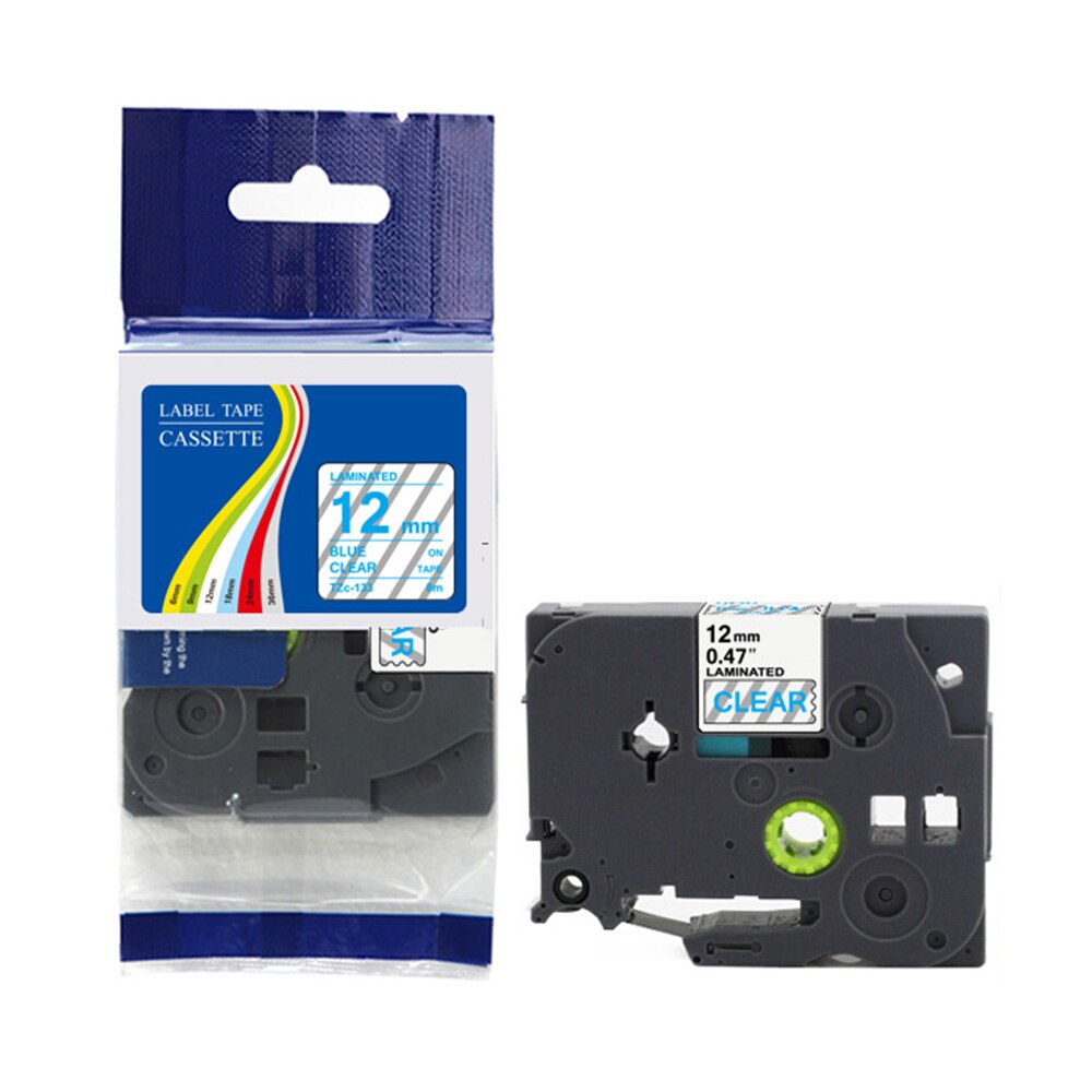 JIANYINGCHEN 2PCS compatible color tze label tape Brothers p-touch printers Tze231 Tze-231 12mm for label printer: blue on clear