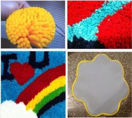 Cartoon Girl Cross StitchLatch Hook Cushion Embroidery 42CM 42CM Kit Pillow Mat DIY Needlework Crocheting Craft