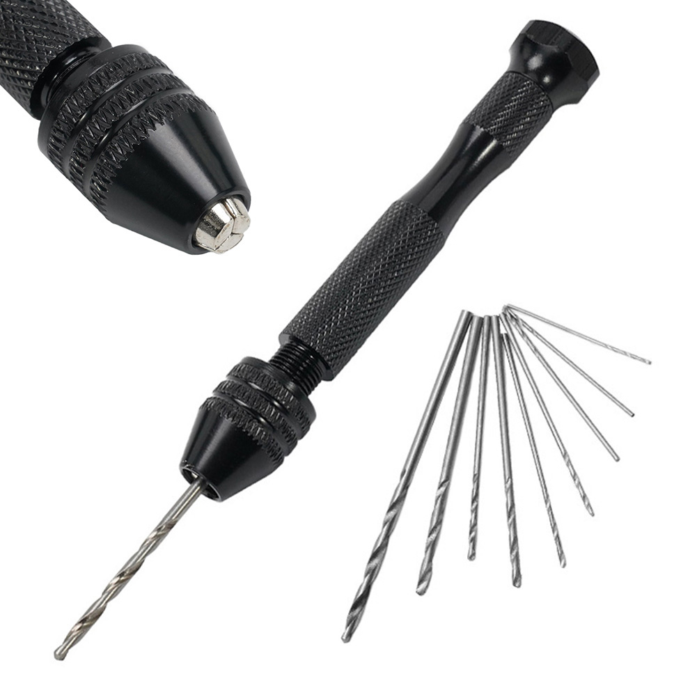 0.3-3.2Mm Handboor Aluminium Boor Voor Het Boren Van Hout Voor Rubber Handmatige Ponsen Mini Handboor Zwarte Handboren