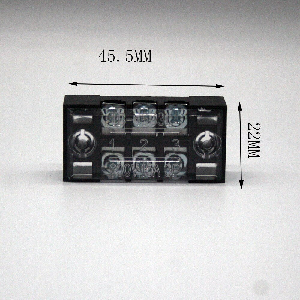 TB-1503/1504/1506/1508/1510/1512 Dual Row Strip Screw Terminal Block 15A 600V Fixed Wiring Board wire connector: TB-1503