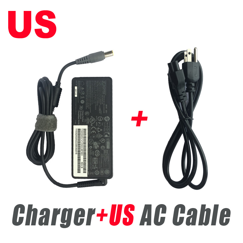 Genuine Laptop AC Adapter Charger For Lenovo Thinkpad T60 T61 X220 X230 R61 R400 20V 4.5A 90W Notebook Power Supply Cord: US