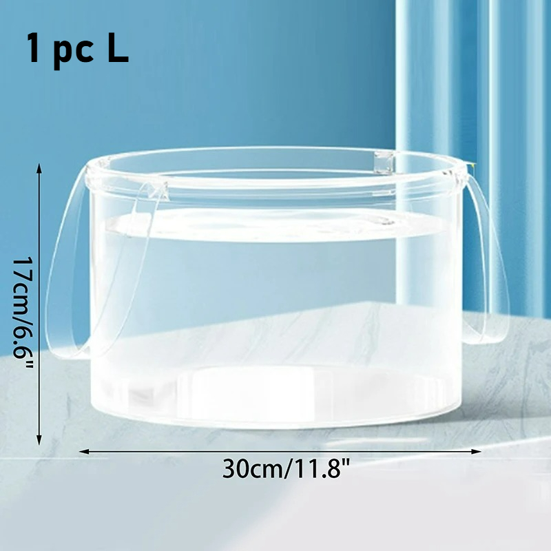 Foldable Clear Bucket Travel Water Basin Camping Fruit Basket, Food Storage Container for Outdoor, Camping Tools: Silver