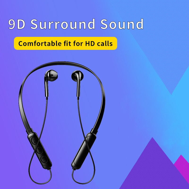 Bluetooth 5.4 Draadloze Koptelefoon HiFi 9D Stereo Ruisonderdrukking Koptelefoon Sport Nekband Nekhangende Oordopjes Headset Handsfree