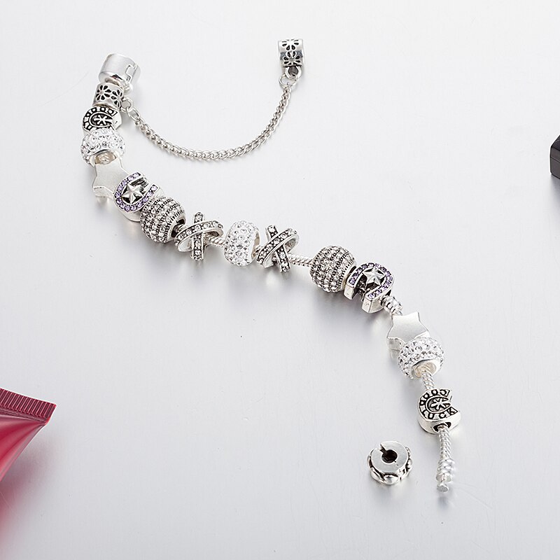 Annapaer catena vintage smykker stjerne kæde charms armbånd & armbånd rhinestone perler armbånd personlighed smykker  b17120
