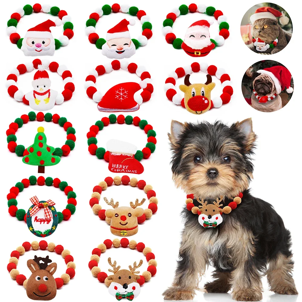 20 piezas Collar de perro, Collar de Navidad para perro, pajaritas para perro pequeño, Collar de pajarita para gato, accesorios de aseo para perros de Navidad, suministros para mascotas