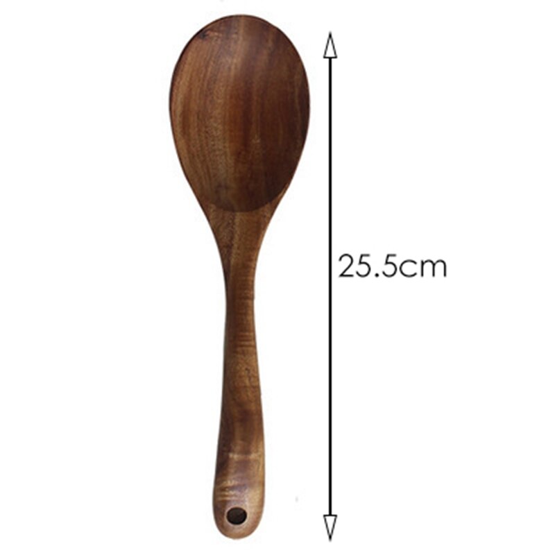 Servidores de ensalada de madera Juego de 4 cubiertos cuchara tenedor cuchara de ensalada de madera, tenedor agitador