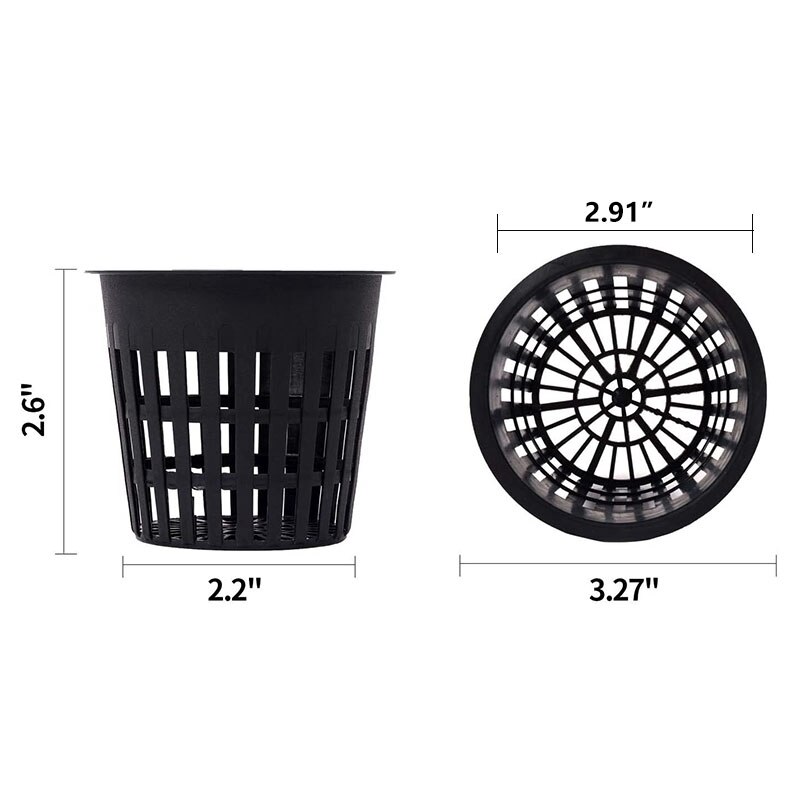 60 pakke 3 tommers nettkopper spaltet mesh avlet leppefilter plantepotte bøttekurv til hydroponics
