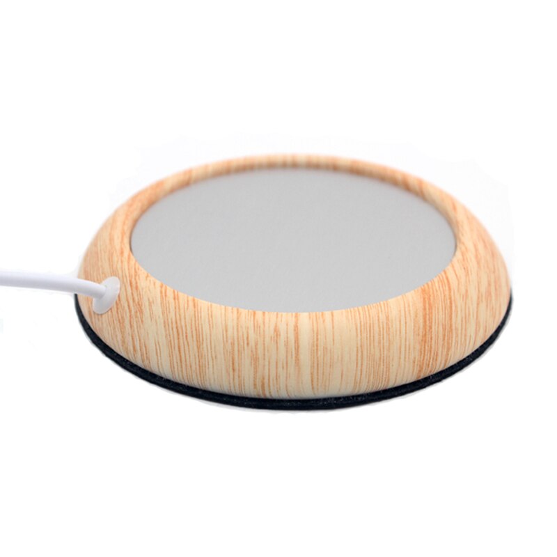 Usb varmere cup-pad gadget træ korn kaffe te drikke usb varmelegeme bakke krus pad coaster kontor: Lyst trækorn