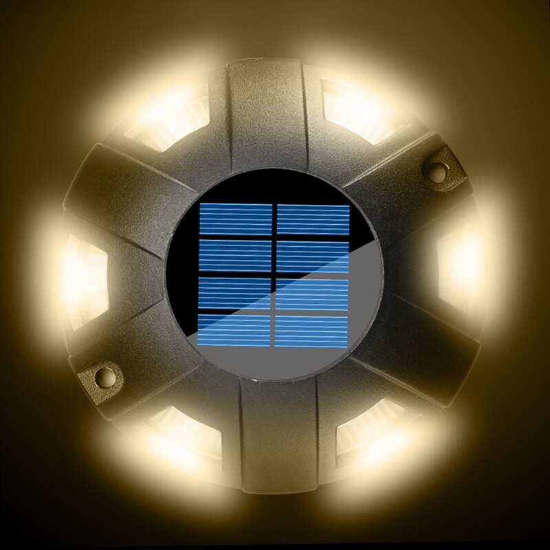 1Pc Solar Deck Light Driveway Security Light Weatherproof Path Light LED Garden Pathway Light: Warm White