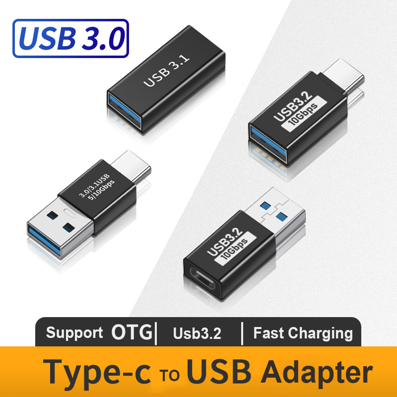 Adaptador USB 3.0 a TYPE-C hembra USB 3.1 Gen 2 Unidad USB de transferencia de alta velocidad Adaptador A revolución C hembra 2.0
